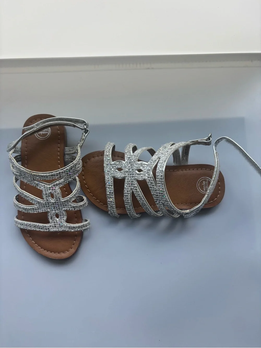 Sparkling Silver Strappy Girls' Sandals